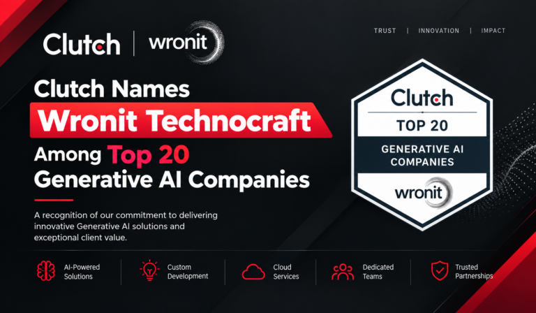 Wronit Technocraft Recognized by Clutch as a Top 20 Generative AI Company in 2026
